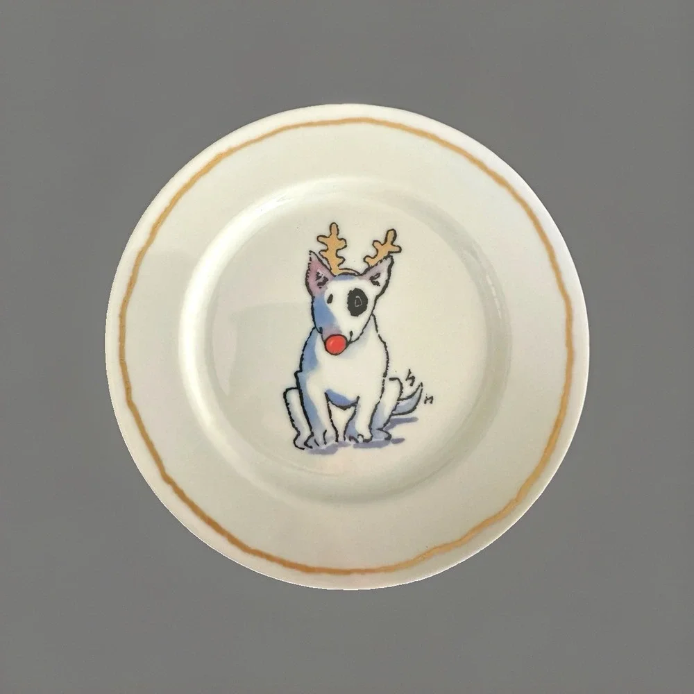 Williams Sonoma Trouble! Bull Terrier 6 Plates 8